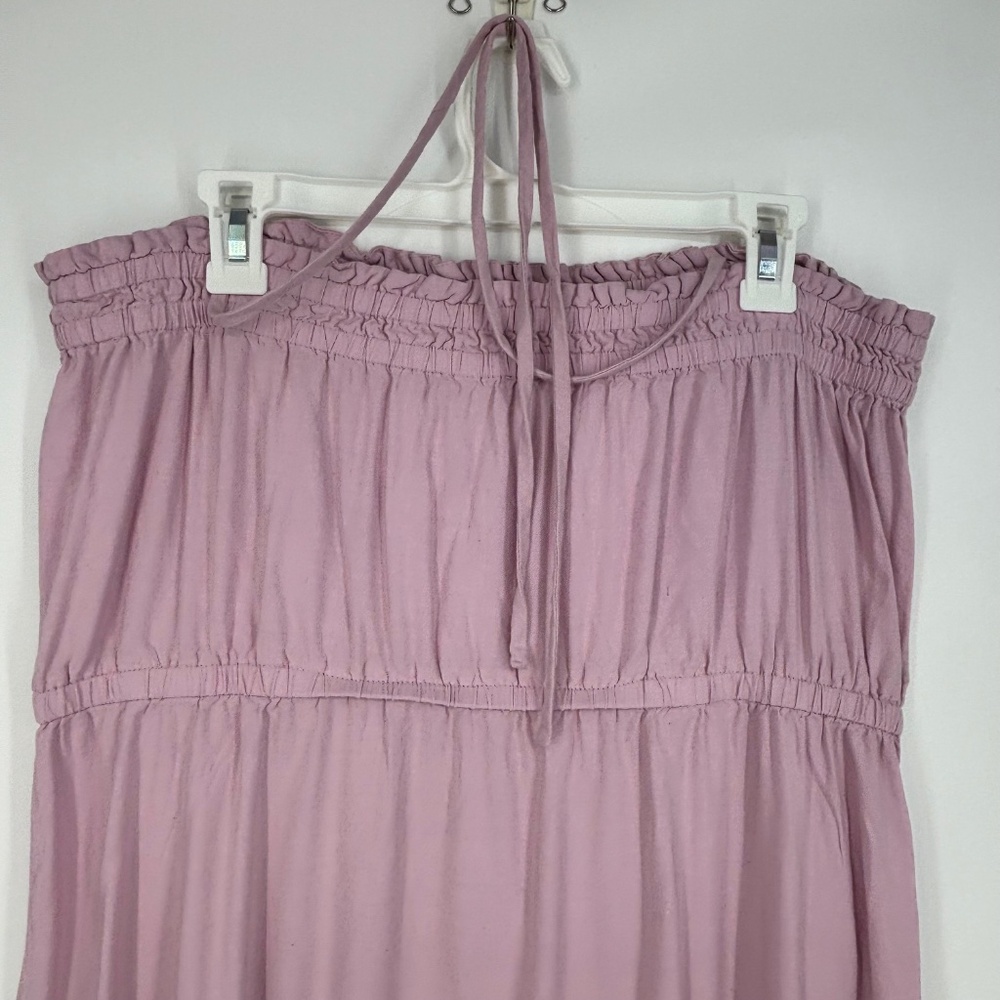 Loft Beach Womens XL Halter Strap Midi Dress Orchid Pink Eyelet Embroidered Trim - Picture 7 of 10